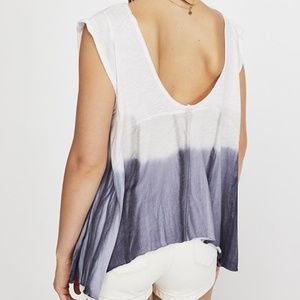 We the Free Paradise Lilac Gray Raw Edge Tank Sz M